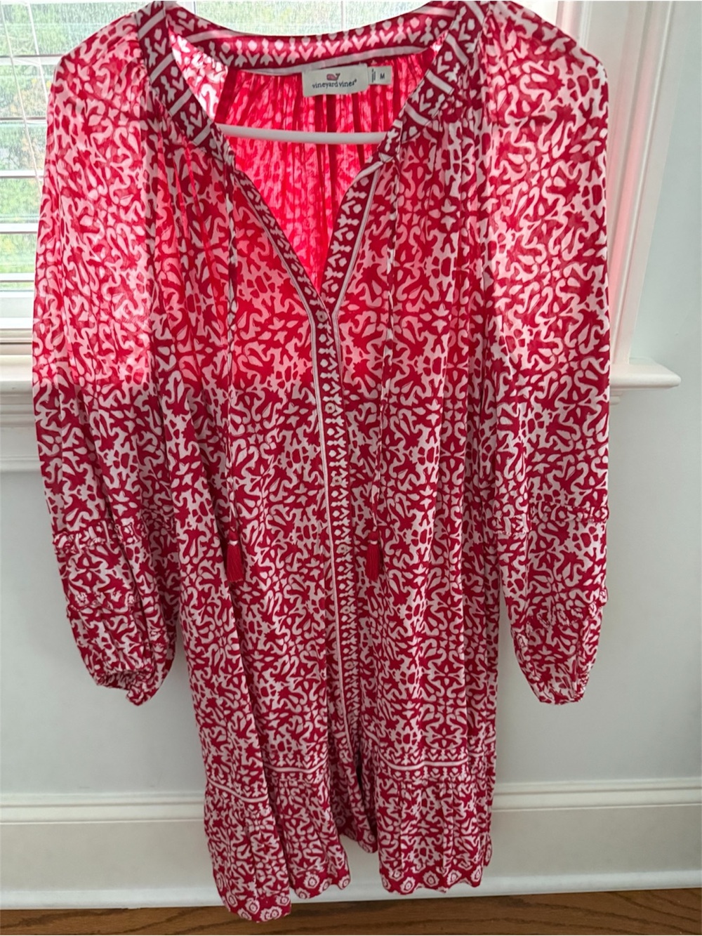 Vineyard Vines Red & White Printed Tunic